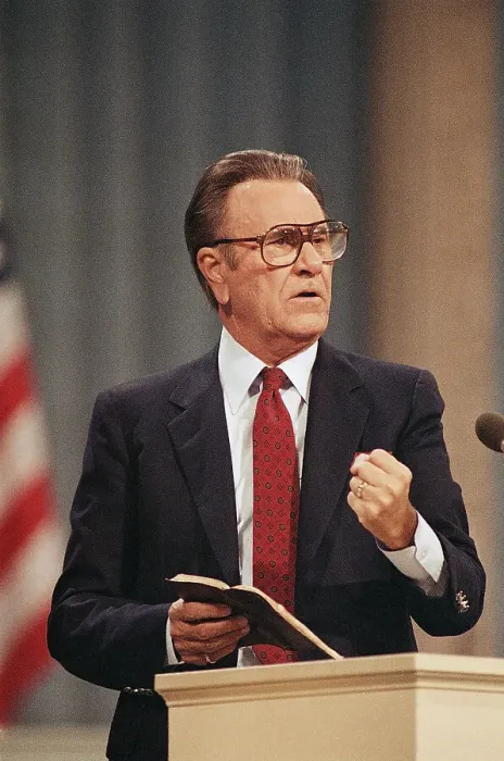 Framed Print : Oral Roberts Addressing Crowd