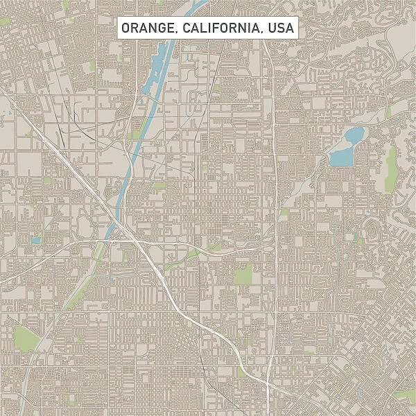 Orange California US City Street Map