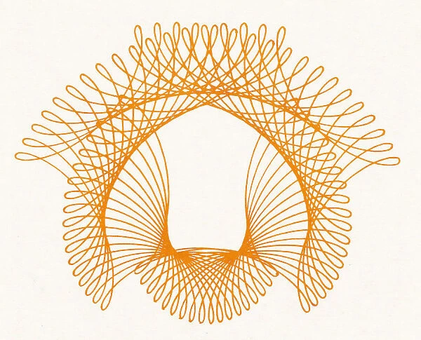 Orange Spiral Line Drawing