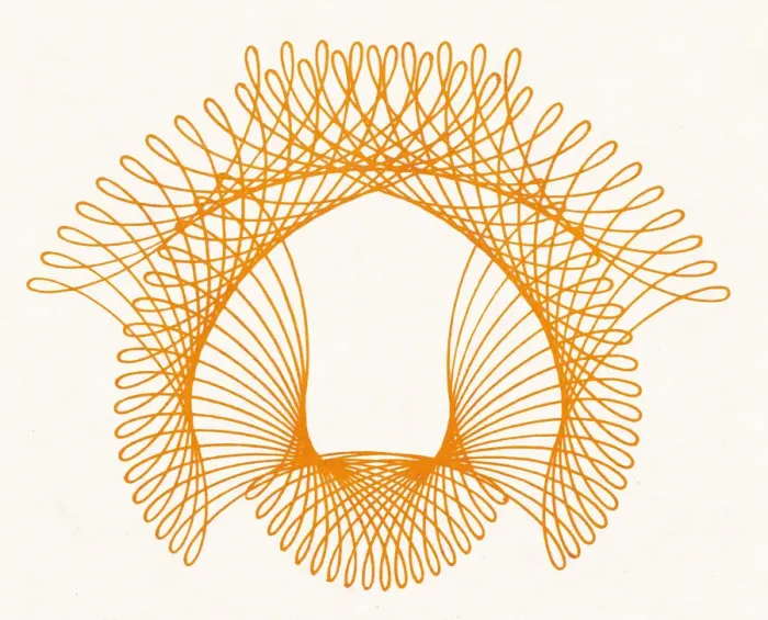 Framed Print : Orange Spiral Line Drawing Framed Print : Orange Spiral Line Drawing