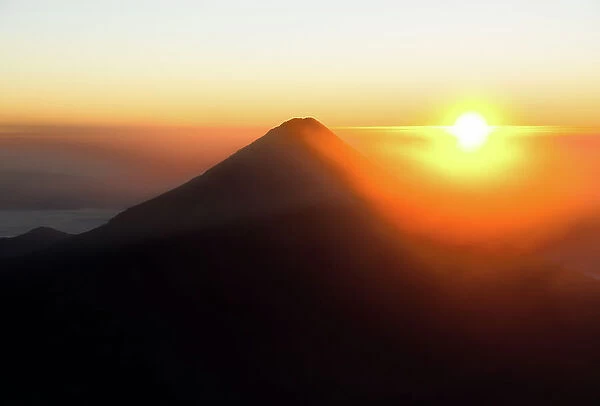 Orange sunrise at Volcano Agua