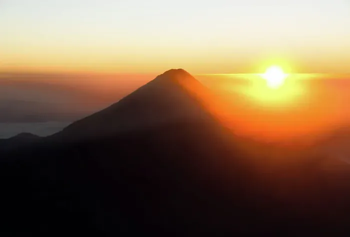 Framed Print : Orange sunrise at Volcano Agua Framed Print : Orange sunrise at Volcano Agua
