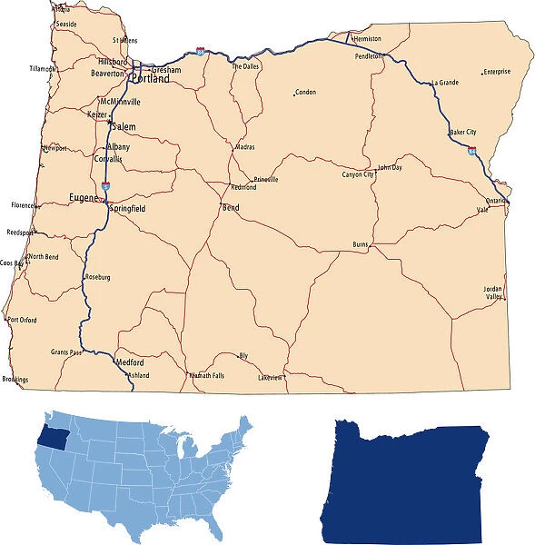 Oregon road map