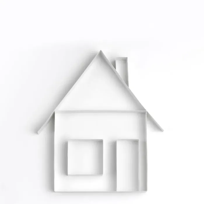 Framed Print : Origami. A house made in origami style on a white backdrop Framed Print : Origami. A house made in origami style on a white backdrop