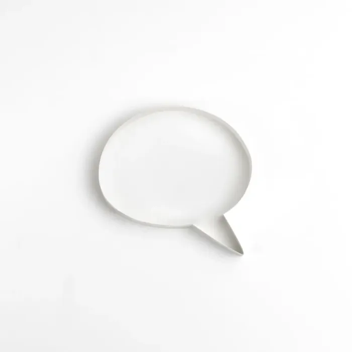 Framed Print : Origami. Speech bubble made origami style on a white backdrop Framed Print : Origami. Speech bubble made origami style on a white backdrop