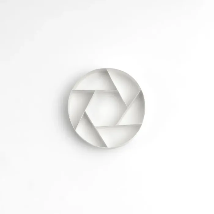 Framed Print : Origami. aperture for a camera made origami style
