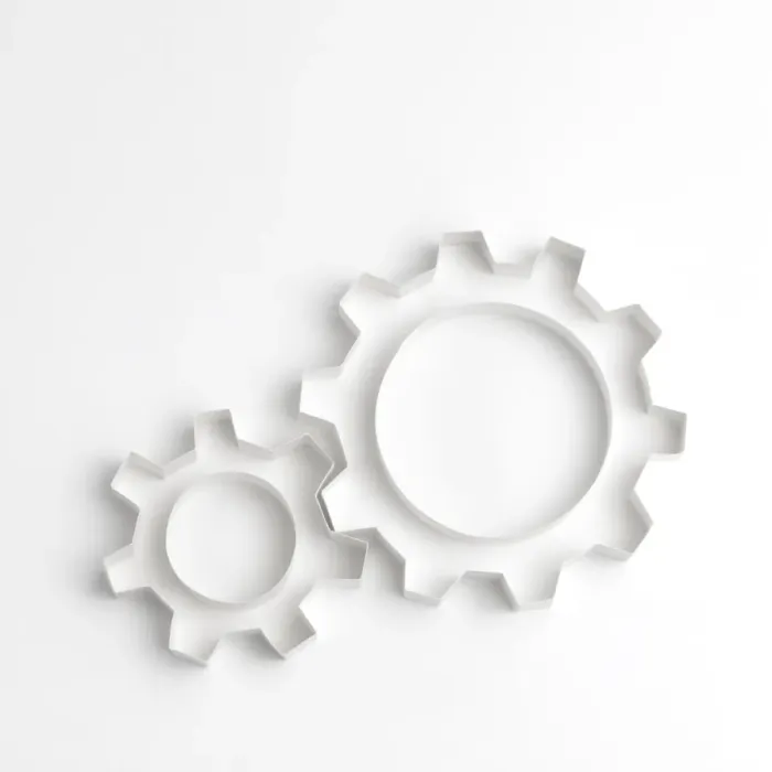Framed Print : Origami gear wheels