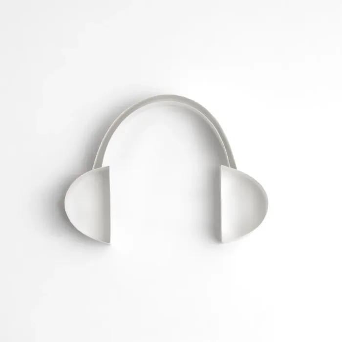 Framed Print : Origami, headphones