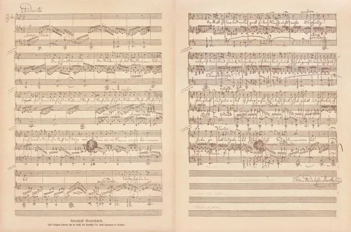 Framed Print : Original manuscript by Felix Mendelssohn Bartholdy, facsimile, published in 1885 Framed Print : Original manuscript by Felix Mendelssohn Bartholdy, facsimile, published in 1885