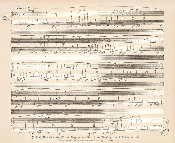 Original Manuscript by Frederic Chopin (1810-1849), facsimile, published in 1885
