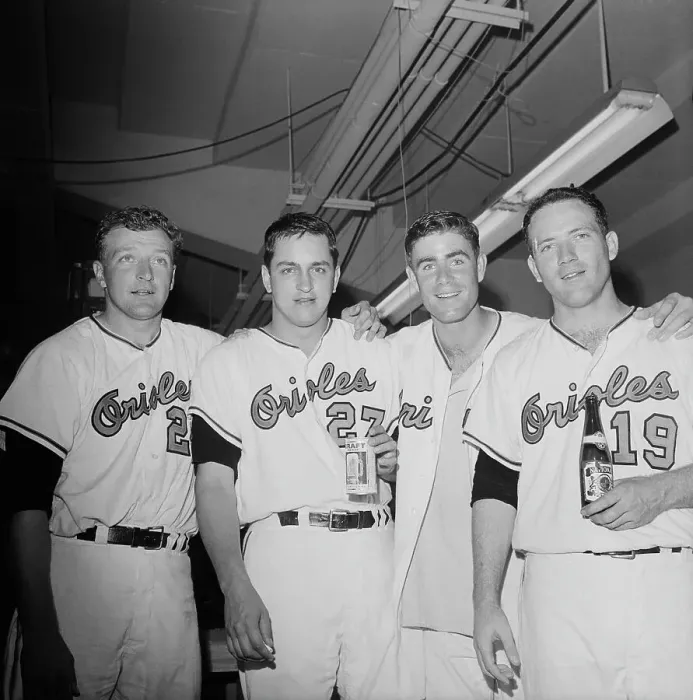 Framed Print : Oriole Pitchers In Locker Room