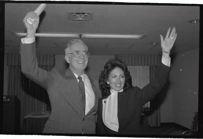 Framed Print : O'Rourke Introduces Running Mate Pirro