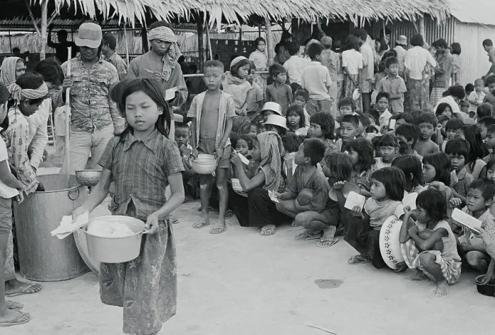 Framed Print : Orphaned Children Waiting for Rice Framed Print : Orphaned Children Waiting for Rice
