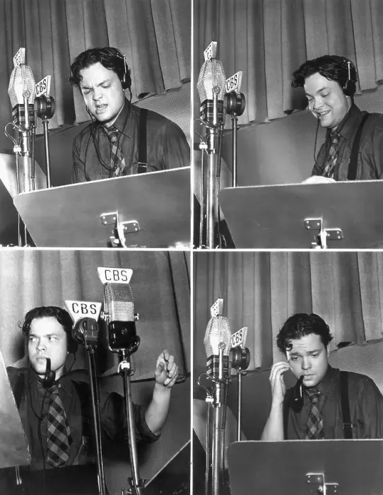 Framed Print : Orson Welles Broadcasting for CBS Framed Print : Orson Welles Broadcasting for CBS