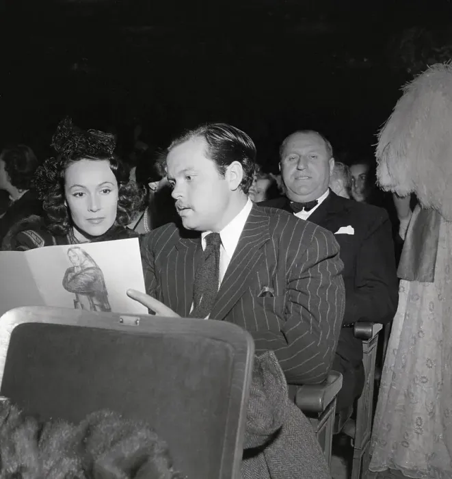 Framed Print : Orson Welles and Dolores Del Rio Seated in Auditorium