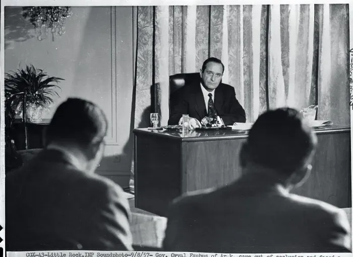 Framed Print : Orval Faubus at News Conference Framed Print : Orval Faubus at News Conference