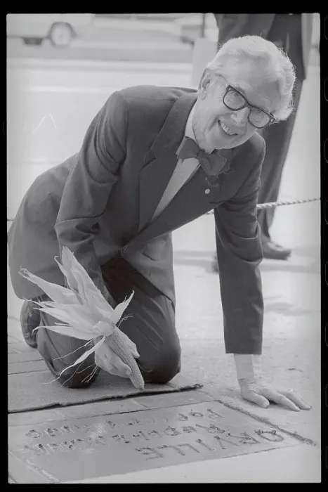 Framed Print : Orville Redenbacher Signing Name in Cement Framed Print : Orville Redenbacher Signing Name in Cement