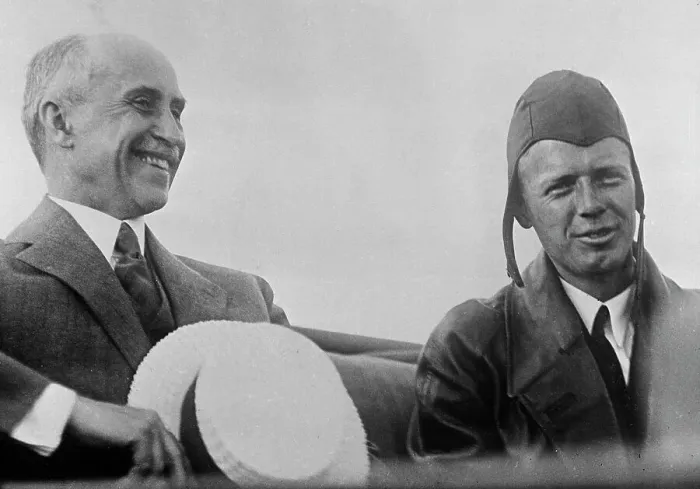 Framed Print : Orville Wright and Charles A. Lindbergh Framed Print : Orville Wright and Charles A. Lindbergh