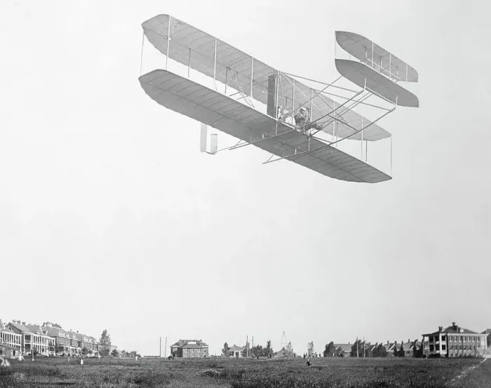 Framed Print : Orville Wright Flying Airplane Framed Print : Orville Wright Flying Airplane
