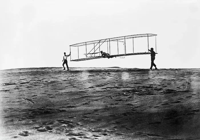 Framed Print : Orville Wright in Glider Framed Print : Orville Wright in Glider