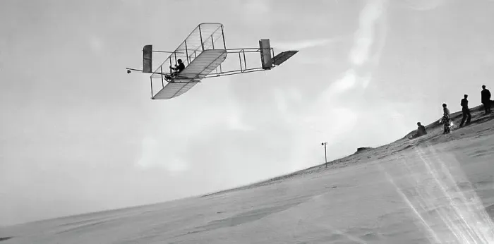 Framed Print : Orville Wright Gliding