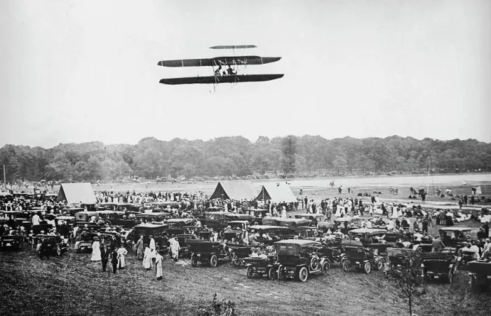 Framed Print : Orville Wright and Lt Lahm in Plane over Fort Myer Framed Print : Orville Wright and Lt Lahm in Plane over Fort Myer