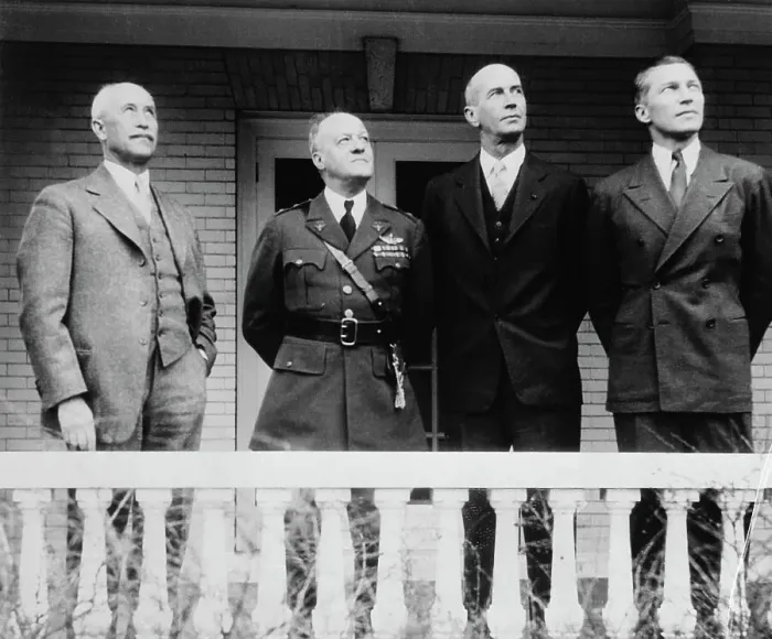 Framed Print : Orville Wright and Military Leaders Framed Print : Orville Wright and Military Leaders