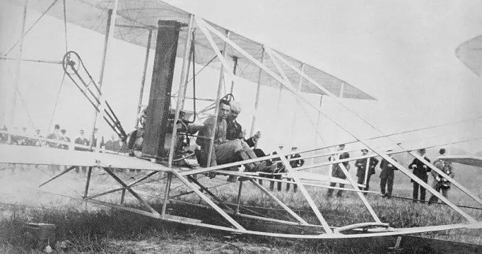 Framed Print : Orville Wright and Thomas Selfridge in Plane Framed Print : Orville Wright and Thomas Selfridge in Plane