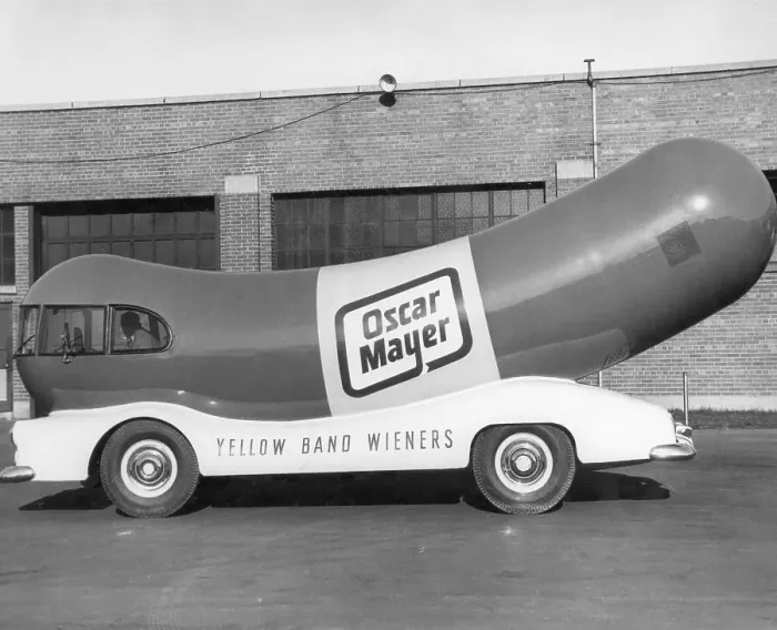 Framed Print : Oscar Mayer Wienermobile Waiting for Business Framed Print : Oscar Mayer Wienermobile Waiting for Business