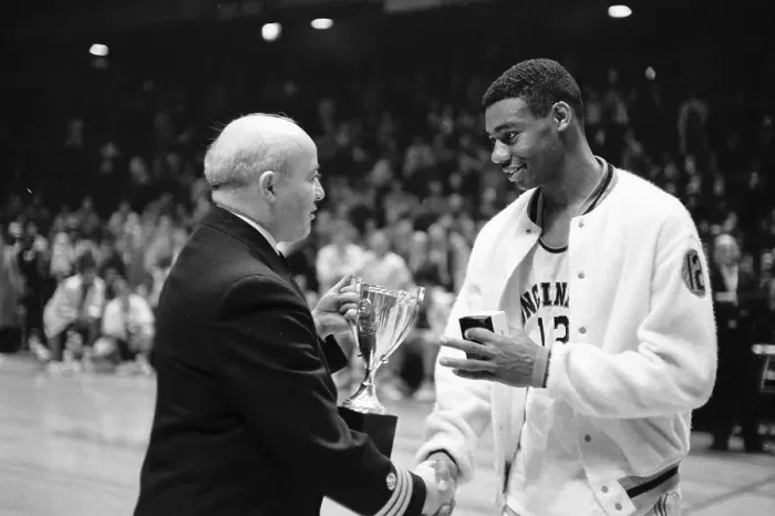 Framed Print : Oscar Robertson Getting Mvp Trophy Framed Print : Oscar Robertson Getting Mvp Trophy