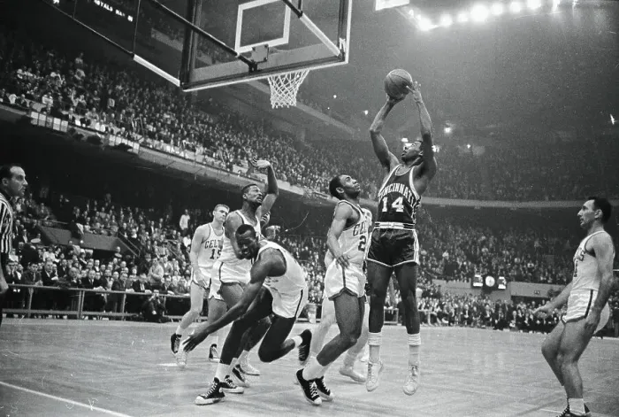 Framed Print : Oscar Robertson Shooting Basketball Framed Print : Oscar Robertson Shooting Basketball