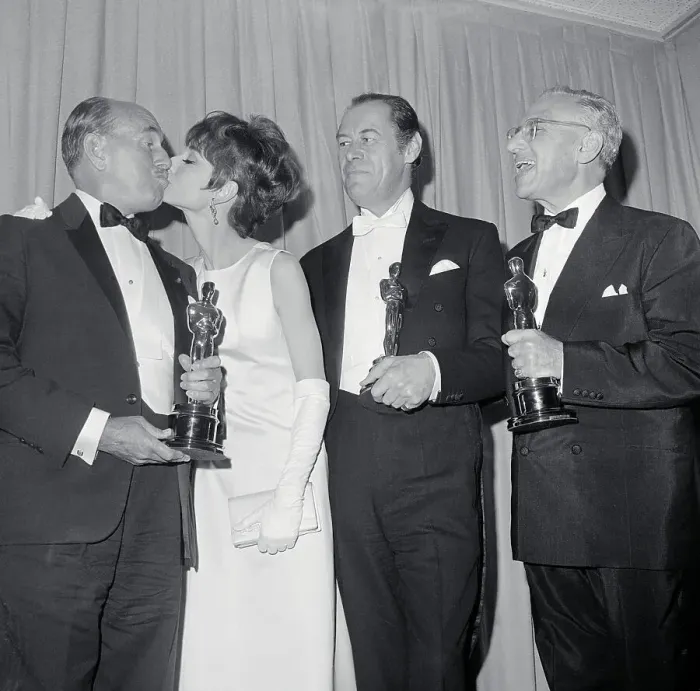 Framed Print : Oscar Winners for My Fair Lady Holding Awards Framed Print : Oscar Winners for My Fair Lady Holding Awards