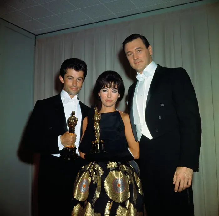 Framed Print : Oscar Winners George Chakiris and Rita Moreno with Rock Hudson Framed Print : Oscar Winners George Chakiris and Rita Moreno with Rock Hudson