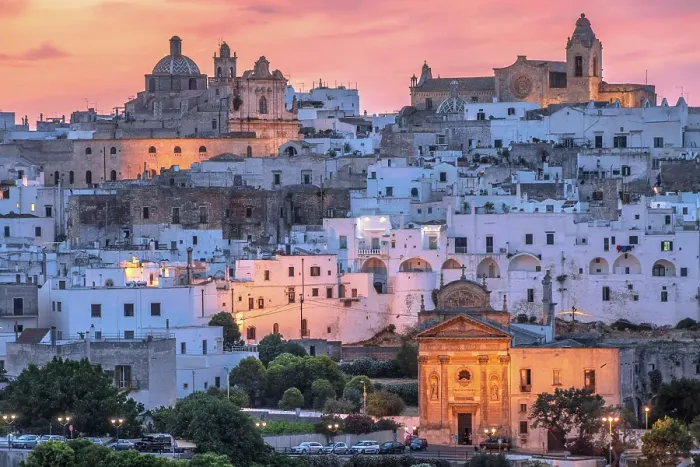 Framed Print : Ostuni old town at dusk, Brindisi, Apulia (Puglia), Italy Framed Print : Ostuni old town at dusk, Brindisi, Apulia (Puglia), Italy