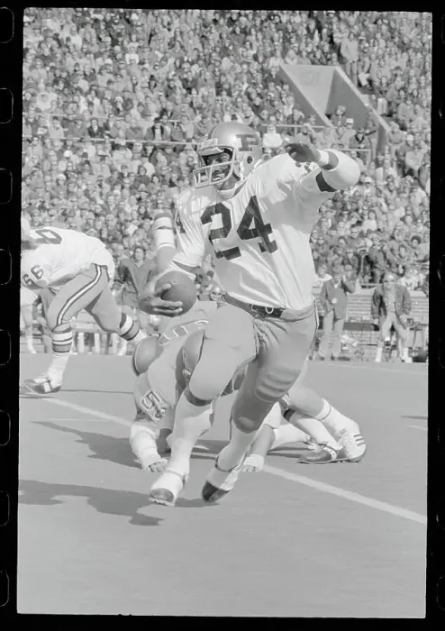 Framed Print : Otis Armstrong Running with Football Framed Print : Otis Armstrong Running with Football