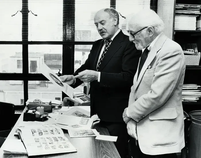 Framed Print : Otto Bettmann W / Editor Discussing Book Framed Print : Otto Bettmann W / Editor Discussing Book