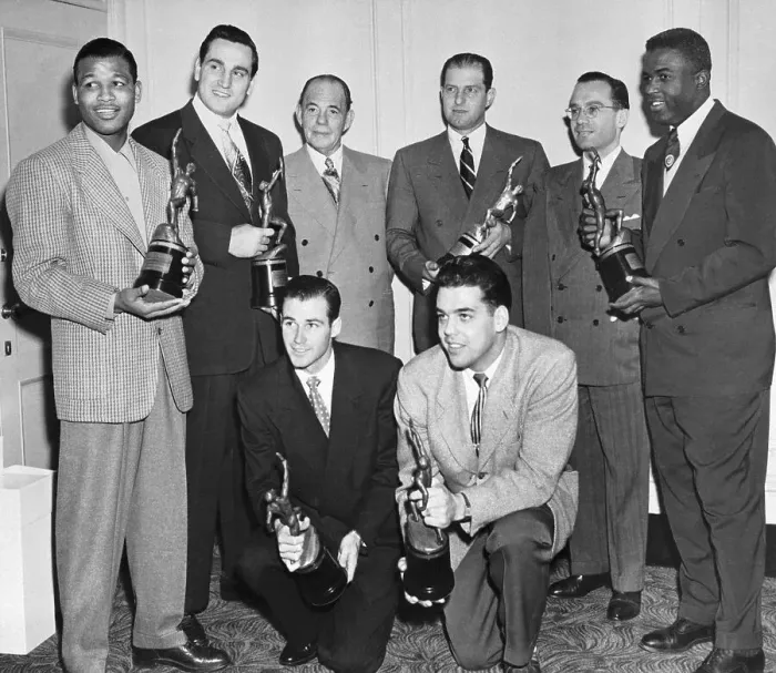 Framed Print : Otto Graham and Other Athletes With Awards Framed Print : Otto Graham and Other Athletes With Awards