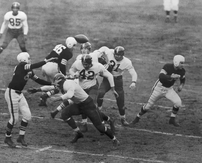 Framed Print : Otto Graham in Football Action Against the N.Y. Yankees Framed Print : Otto Graham in Football Action Against the N.Y. Yankees