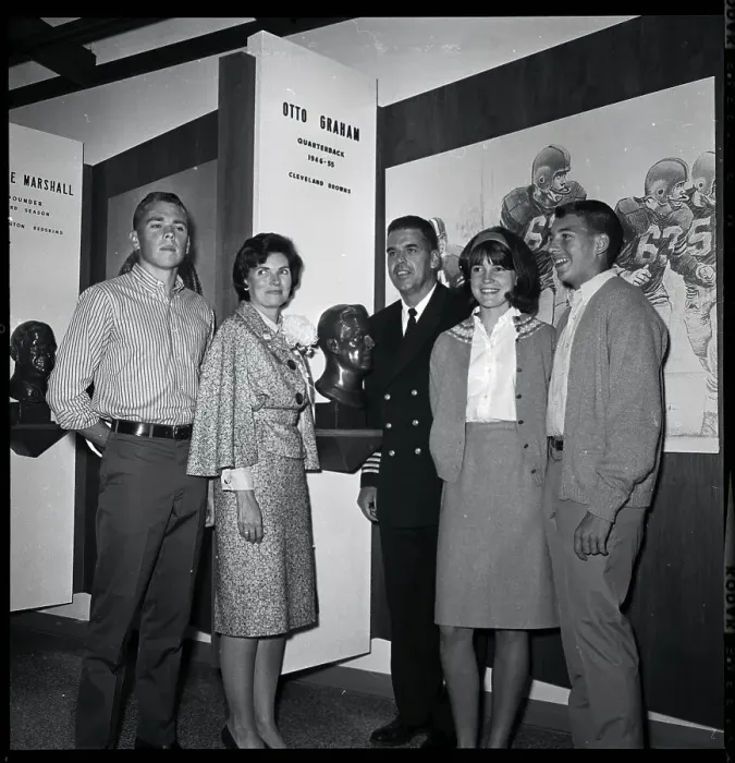 Framed Print : Otto Graham at Hall of Fame With Family Framed Print : Otto Graham at Hall of Fame With Family