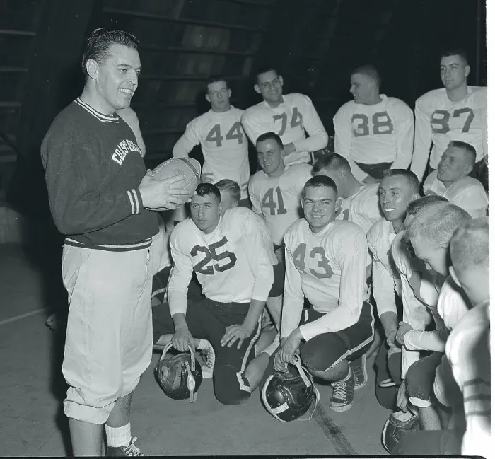 Framed Print : Otto Graham Talking to Players
