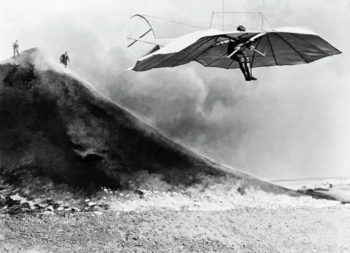 Framed Print : Otto Lilienthal Tests a Glider Framed Print : Otto Lilienthal Tests a Glider