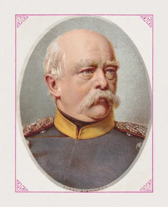 Framed Print : Otto von Bismarck (German statesman, 1815-1898), chromolithograph, published in 1887 Framed Print : Otto von Bismarck (German statesman, 1815-1898), chromolithograph, published in 1887