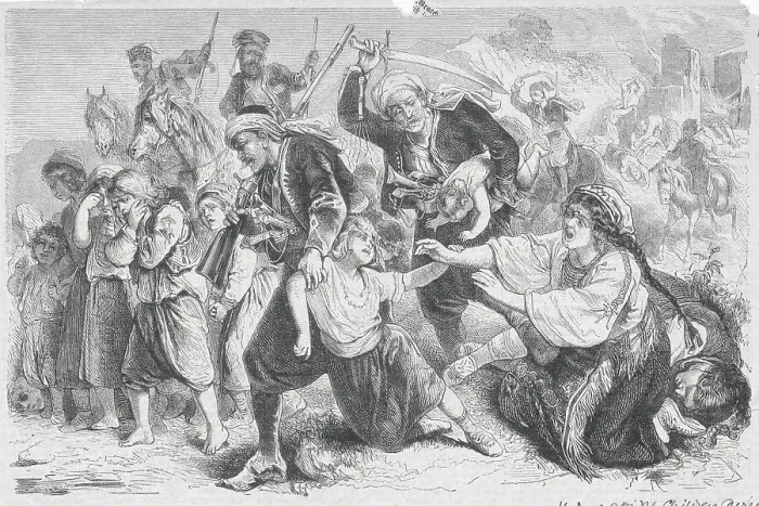 Framed Print : Ottoman Soldiers Kidnapping Children
