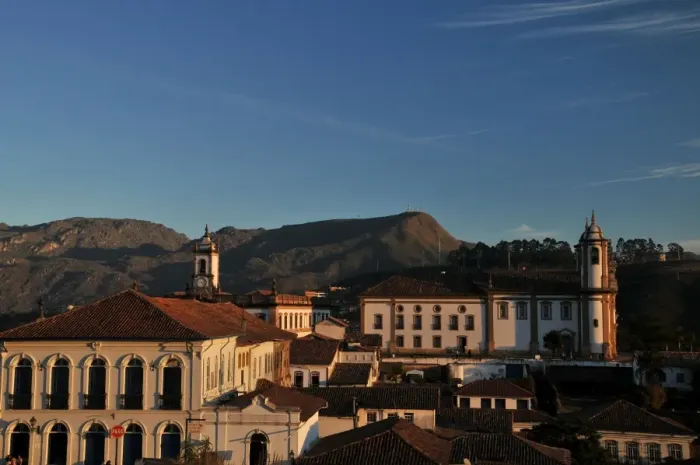 Framed Print : Ouro Preto historical town with baroque Framed Print : Ouro Preto historical town with baroque
