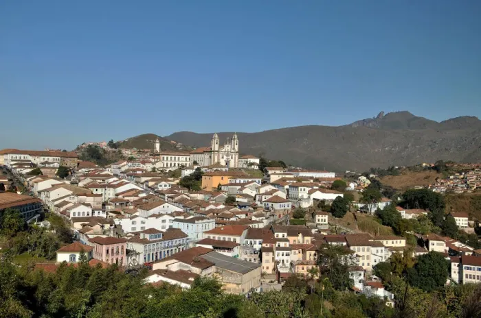 Framed Print : Ouro Preto historical town with baroque architectu Framed Print : Ouro Preto historical town with baroque architectu