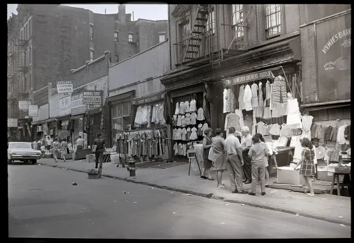 Framed Print : Outdoor Clothing Market on Orchard Street Framed Print : Outdoor Clothing Market on Orchard Street