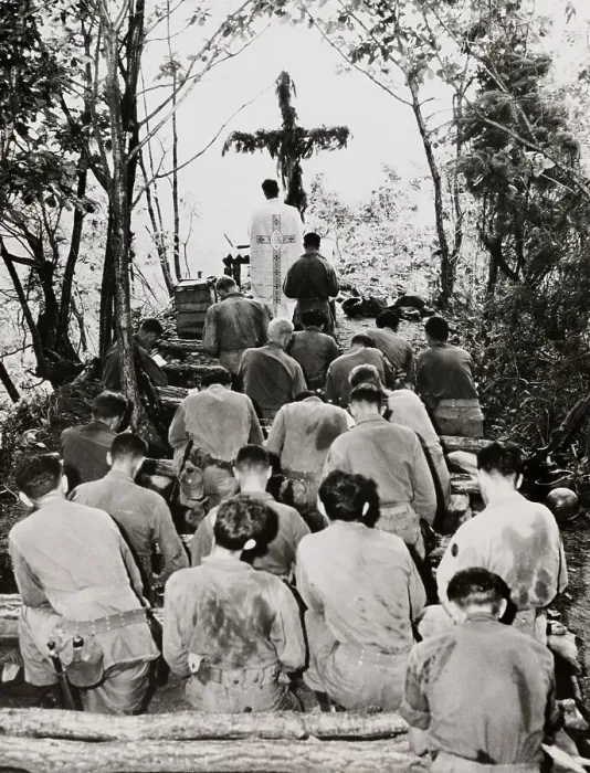 Framed Print : Outdoor Mass During Korean War Framed Print : Outdoor Mass During Korean War