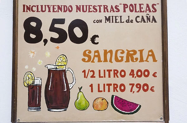Outdoor wall advertisement for sangria, Seville, Spain