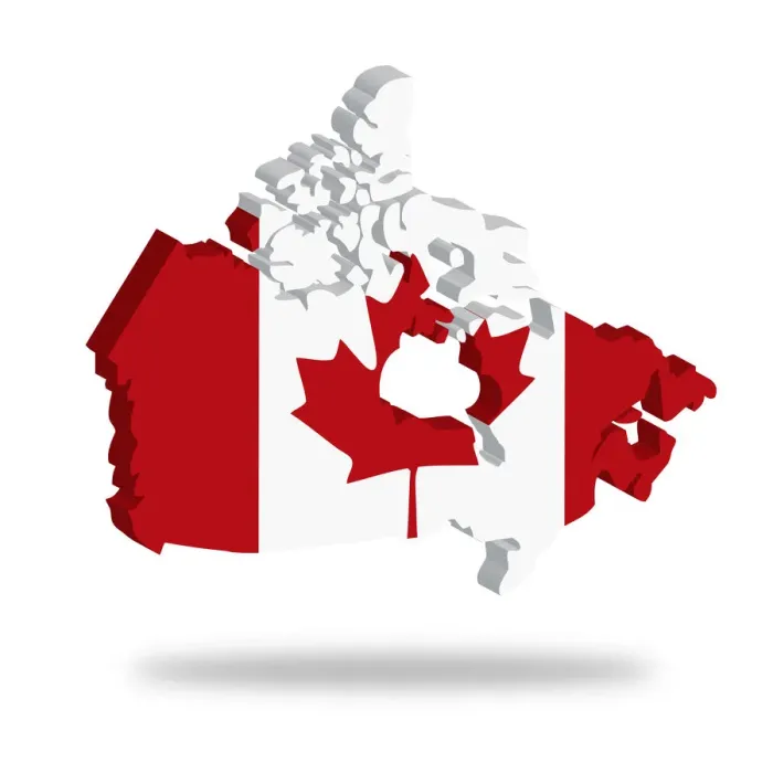 Framed Print : Outline and flag of Canada, 3D, hovering
