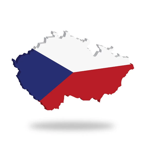 Outline and flag of the Czech Republic, 3D
